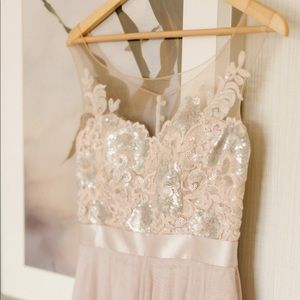BHLDN Lucca Maxi Wedding Dress in antique rose